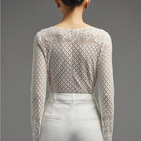 Lace long-sleeve paneled bodysuit - Picture 6 of 7
